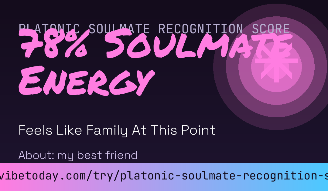 Platonic Soulmate Recognition Score card preview
