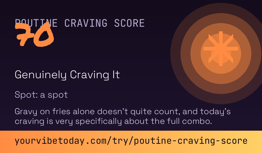 Poutine Craving Score card preview