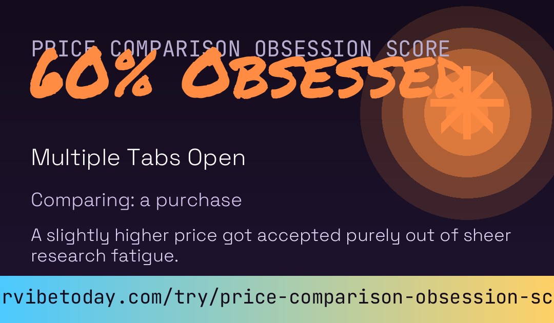 Price Comparison Obsession Score card preview