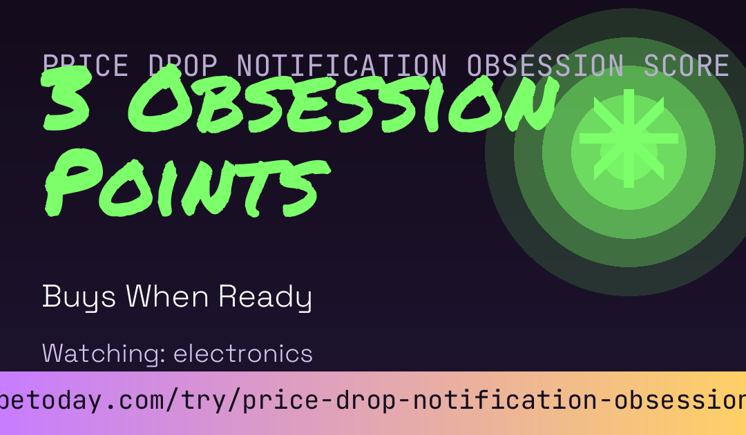 Price Drop Notification Obsession Score card preview