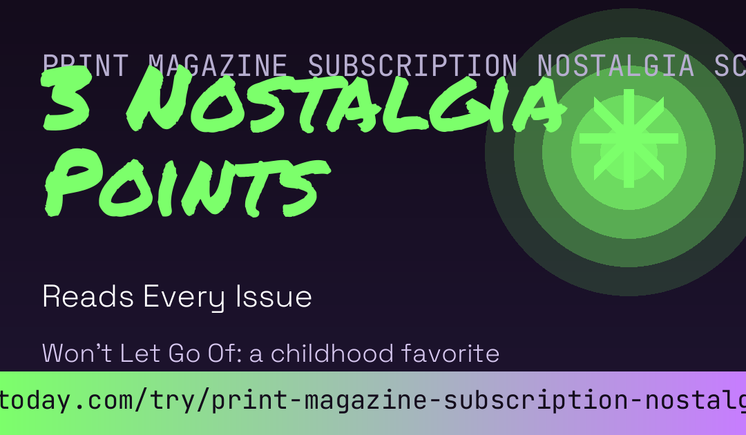 Print Magazine Subscription Nostalgia Score card