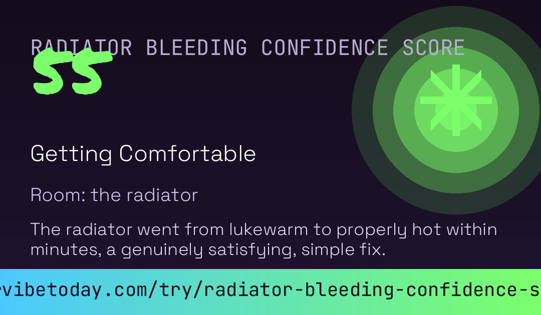 Radiator Bleeding Confidence Score card preview