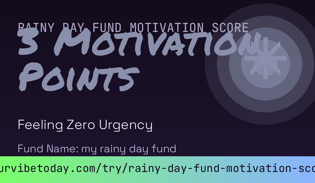 Rainy Day Fund Motivation Score card preview