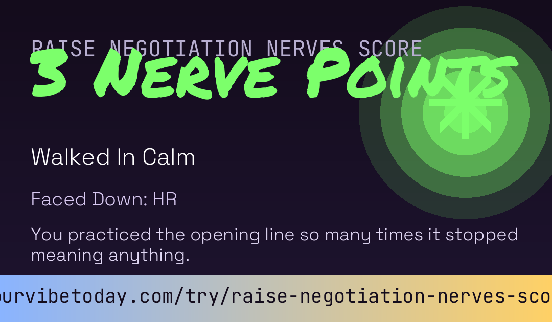 Raise Negotiation Nerves Score card preview