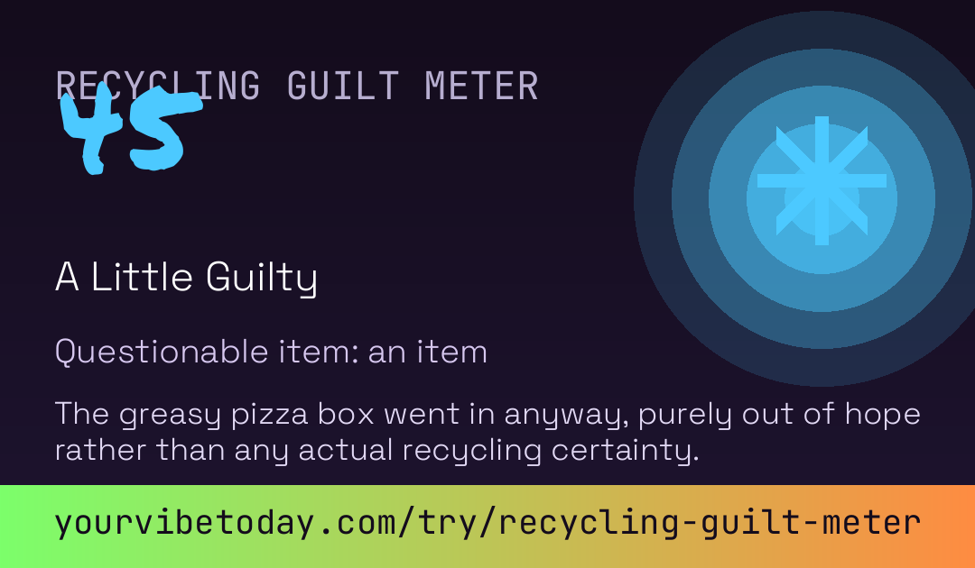 Recycling Guilt Meter card preview