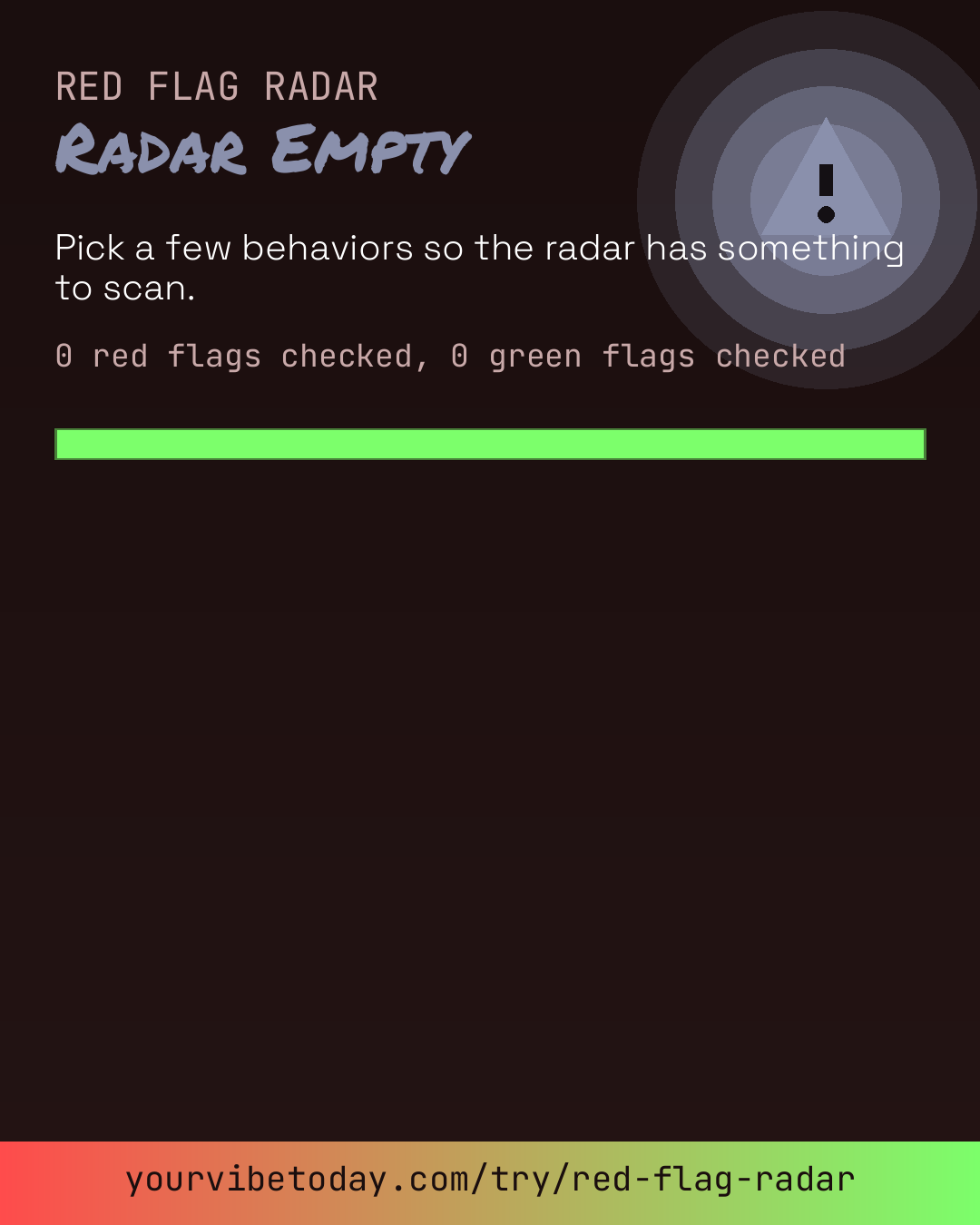 Red flag radar verdict card