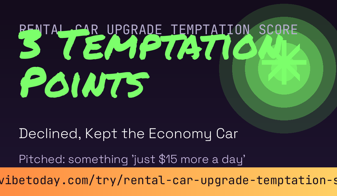 Rental Car Upgrade Temptation Score card preview