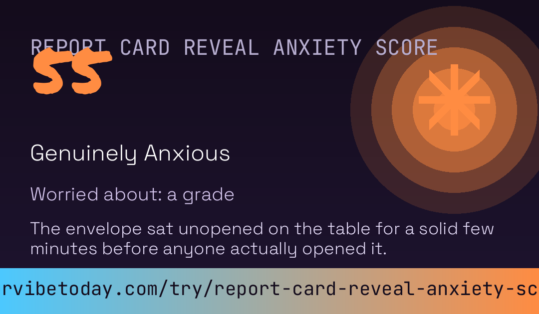 Report Card Reveal Anxiety Score card preview