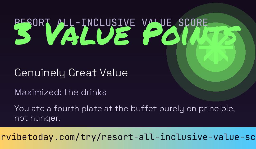 Resort All-Inclusive Value Score card preview