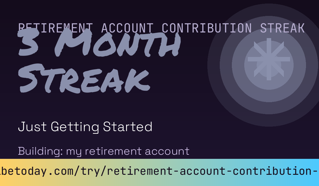 Retirement Account Contribution Streak card