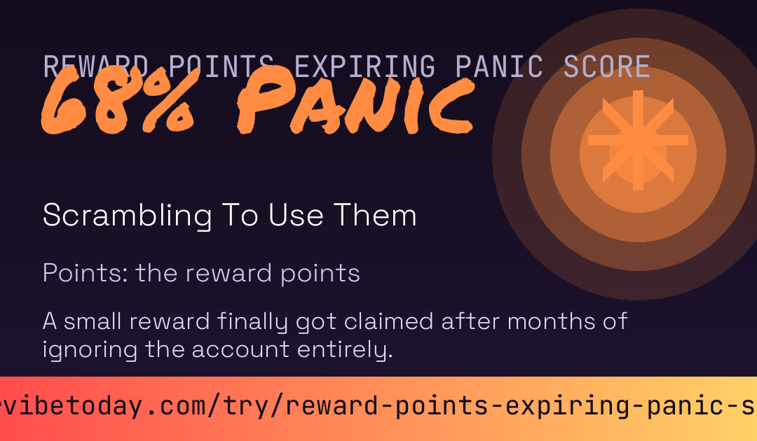 Reward Points Expiring Panic Score card preview