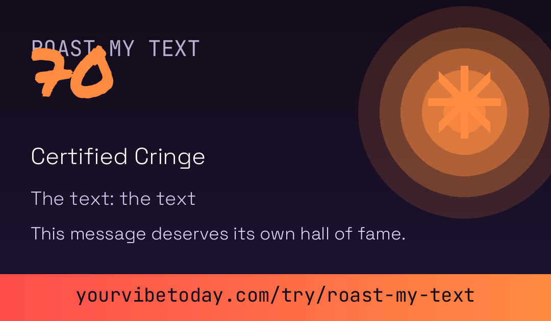 Roast My Text card preview