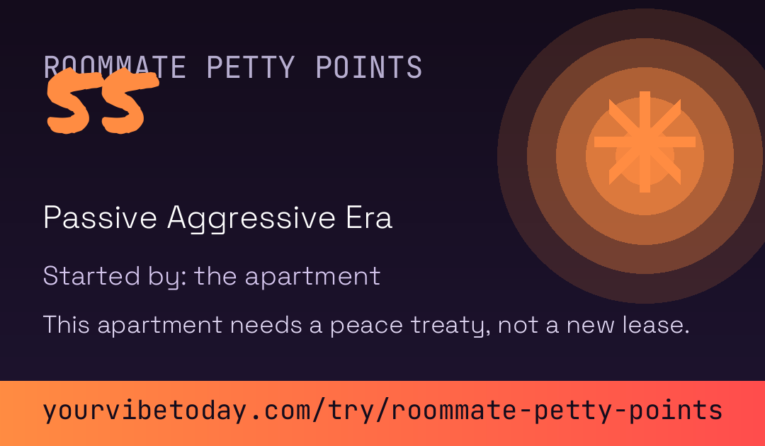 Roommate Petty Points card