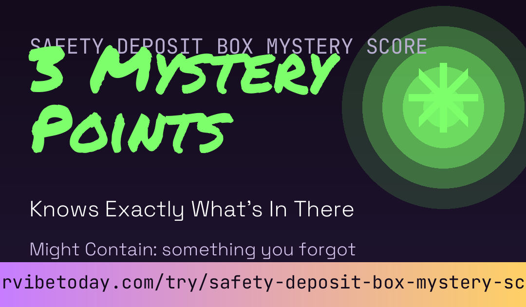 Safety Deposit Box Mystery Score card