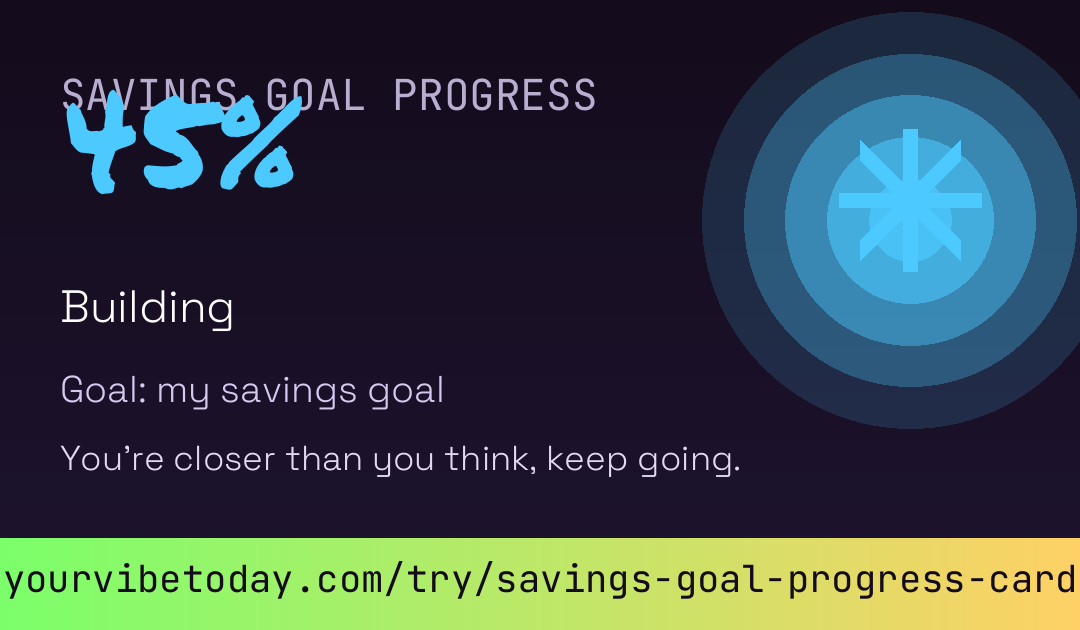 Savings Goal Progress Card card preview