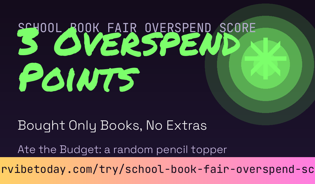 School Book Fair Overspend Score card preview