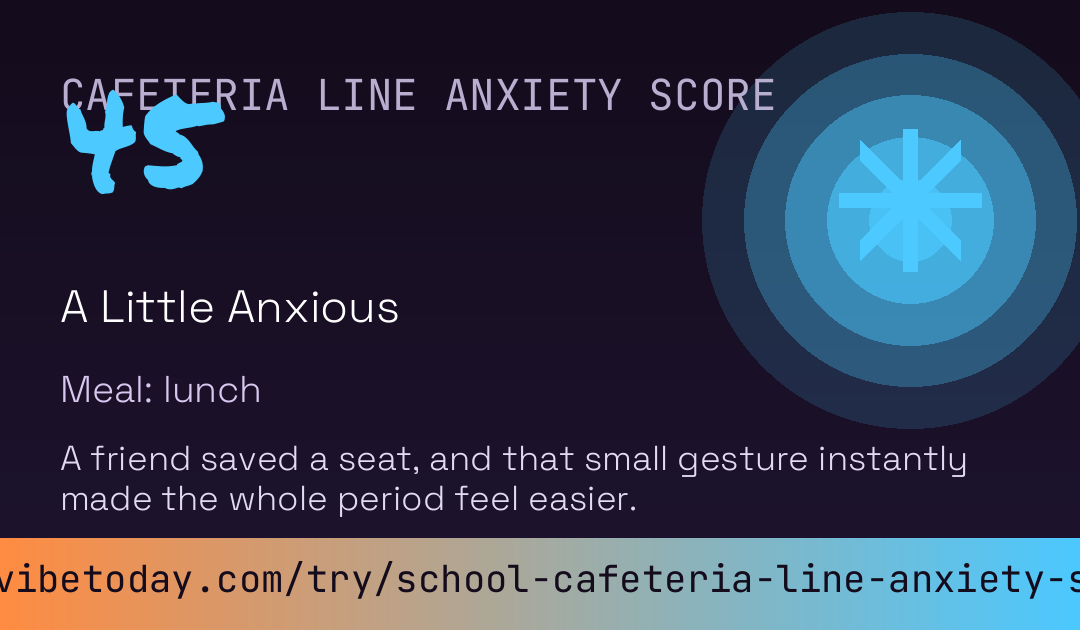 School Cafeteria Line Anxiety Score card preview