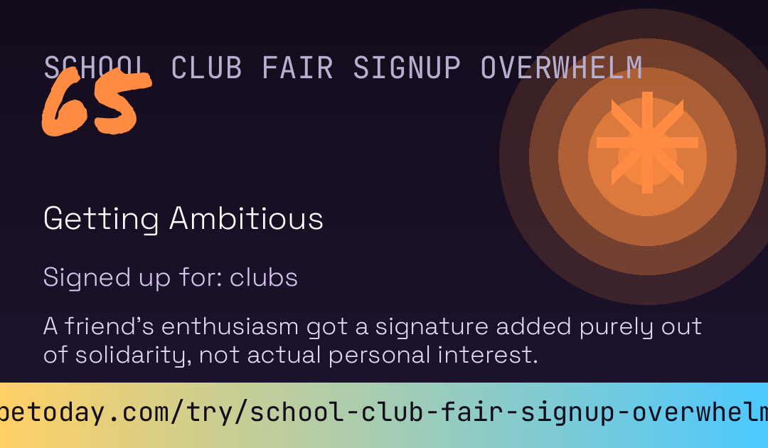 School Club Fair Signup Overwhelm Score card preview