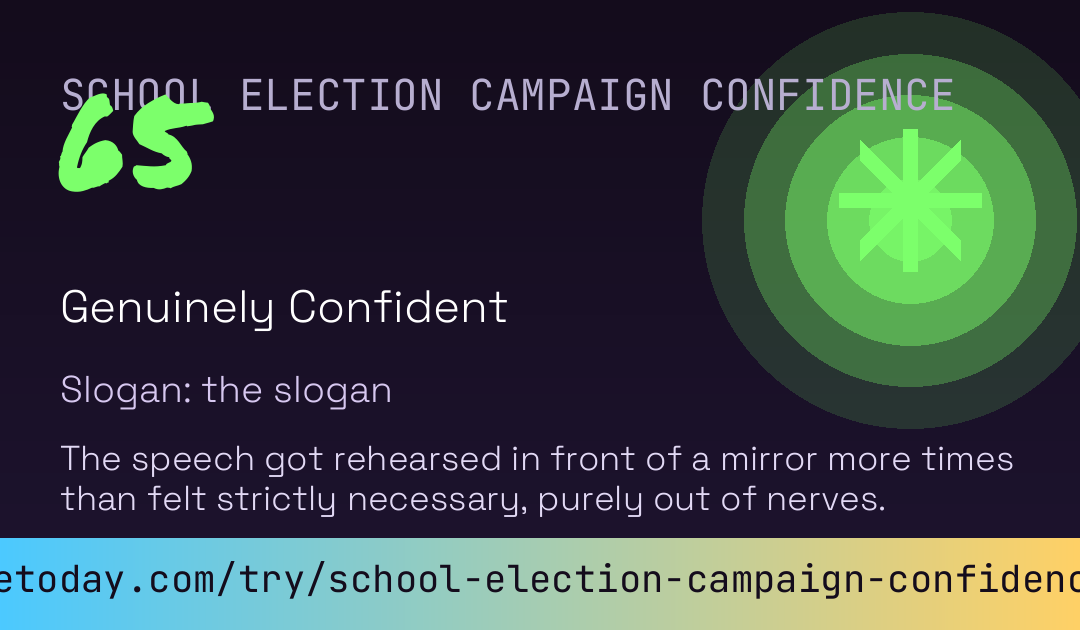 School Election Campaign Confidence Score card