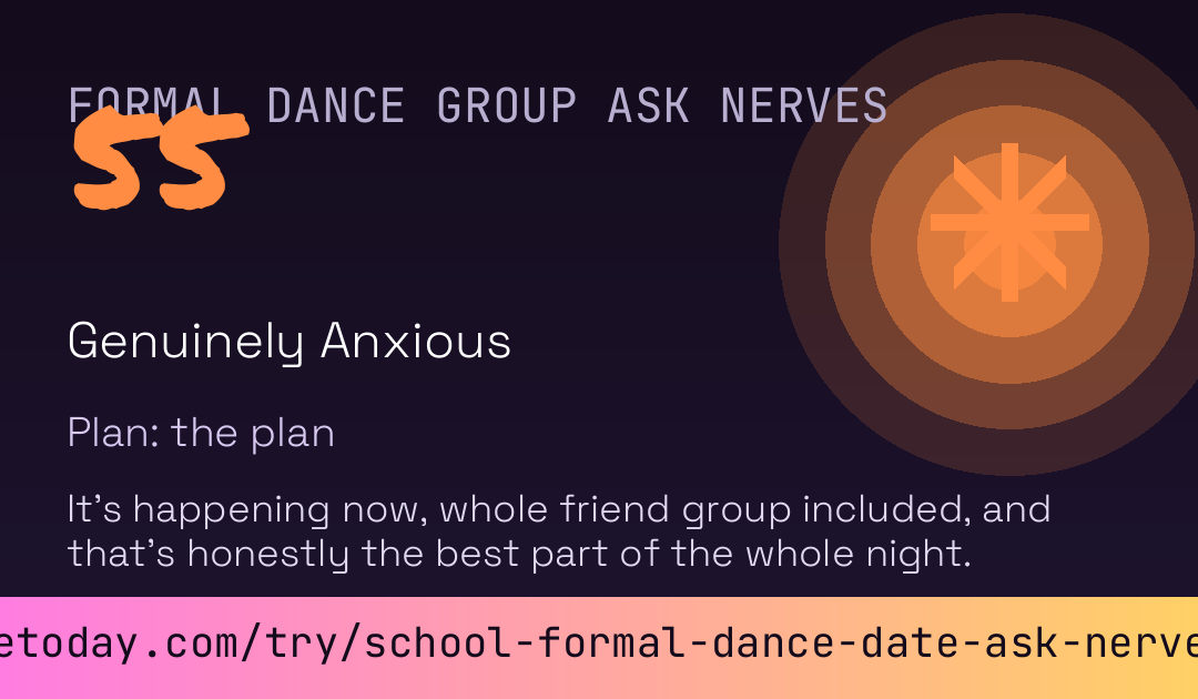 Formal Dance Group Ask Nerves Score card