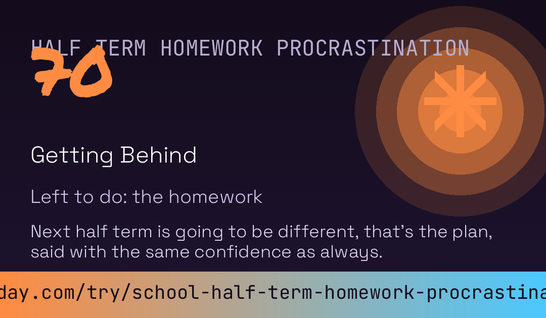 Half Term Homework Procrastination Score card preview