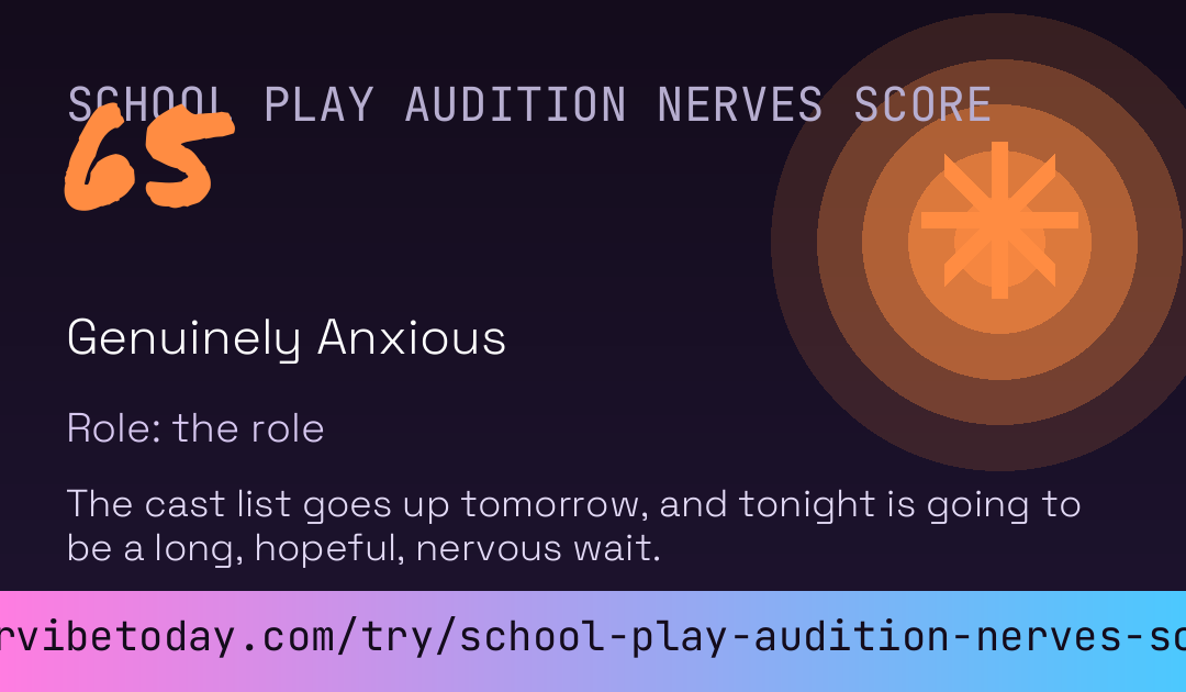 School Play Audition Nerves Score card preview