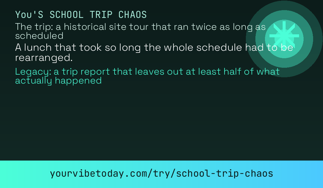 School trip chaos card