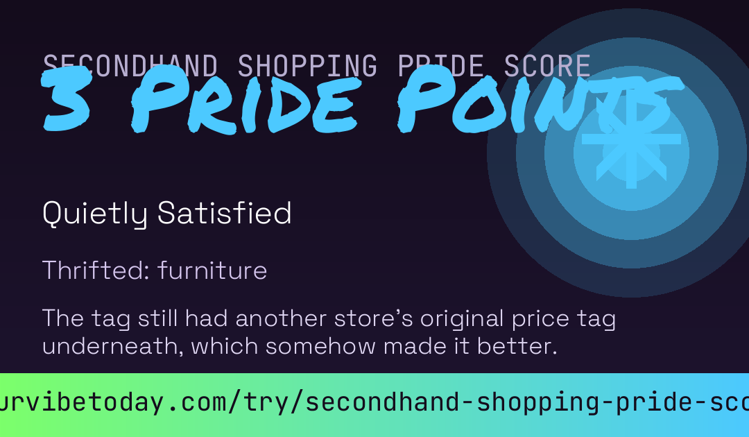 Secondhand Shopping Pride Score card preview