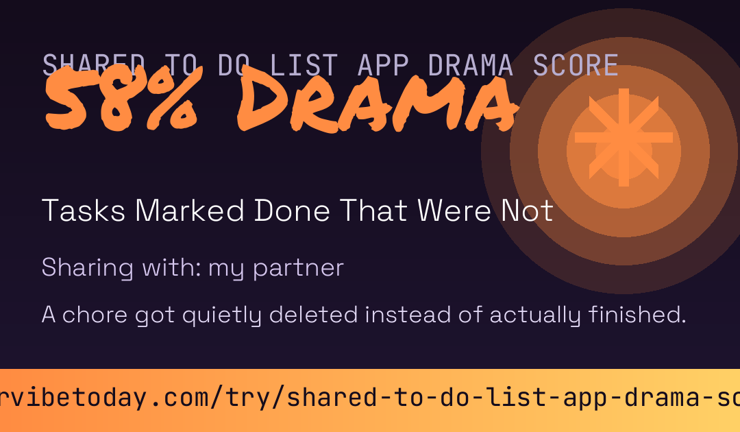 Shared To Do List App Drama Score card preview