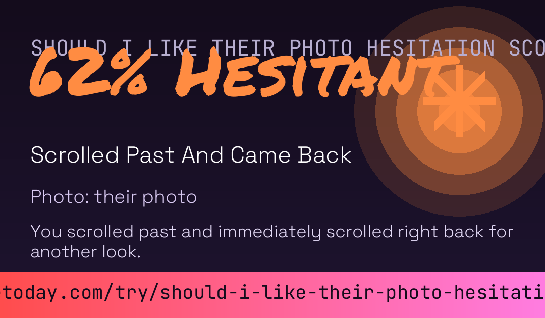 Should I Like Their Photo Hesitation Score card