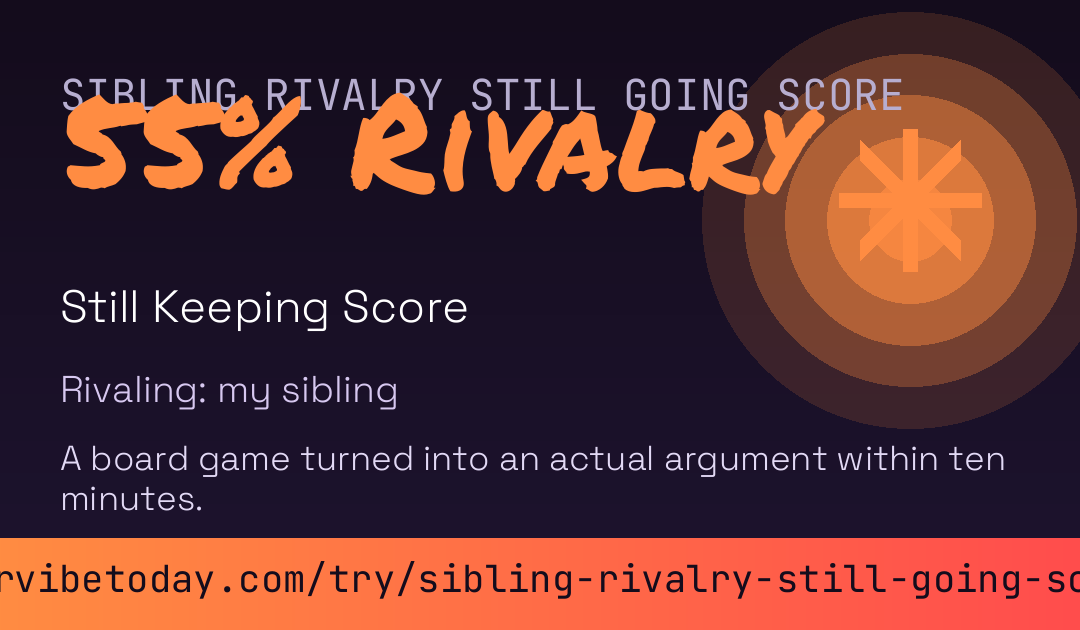 Sibling Rivalry Still Going Score card preview