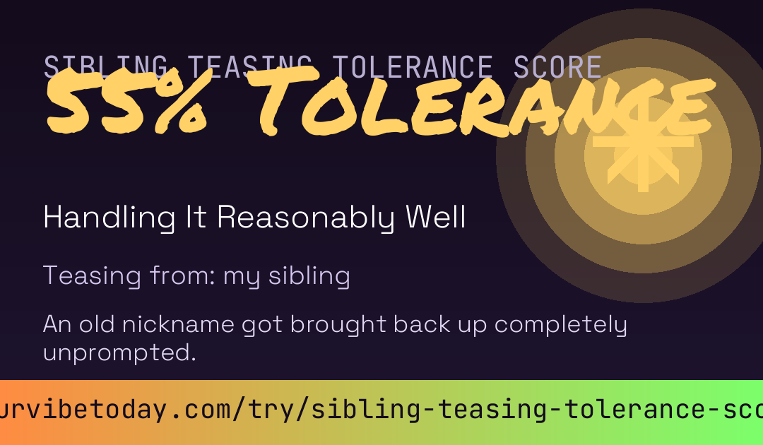 Sibling Teasing Tolerance Score card preview