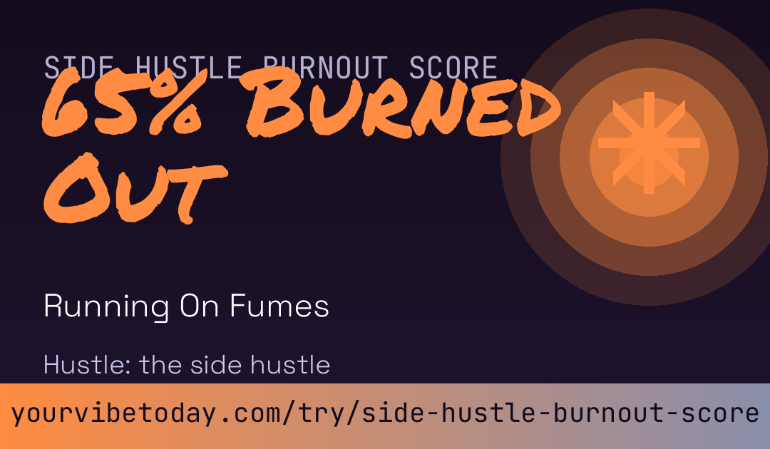 Side Hustle Burnout Score card preview