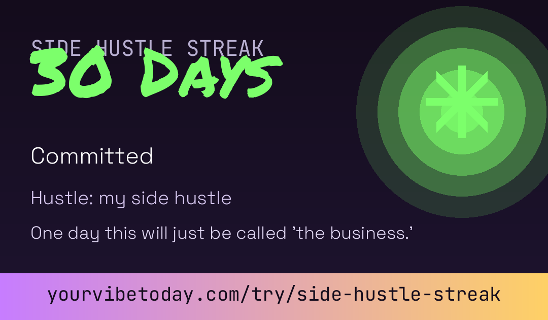 Side Hustle Streak card
