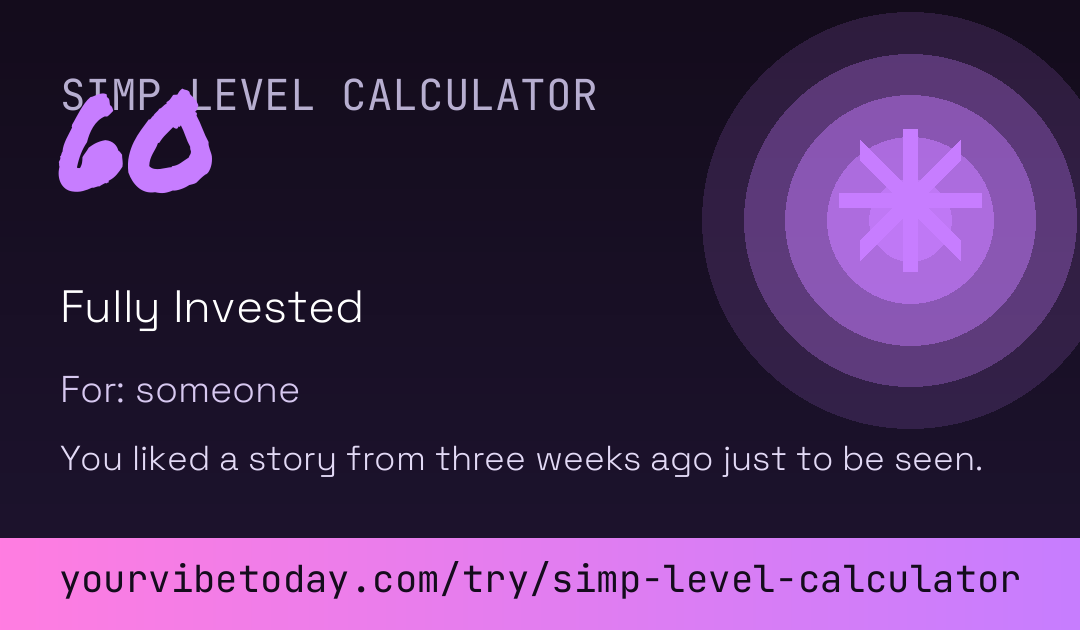 Simp Level Calculator card preview