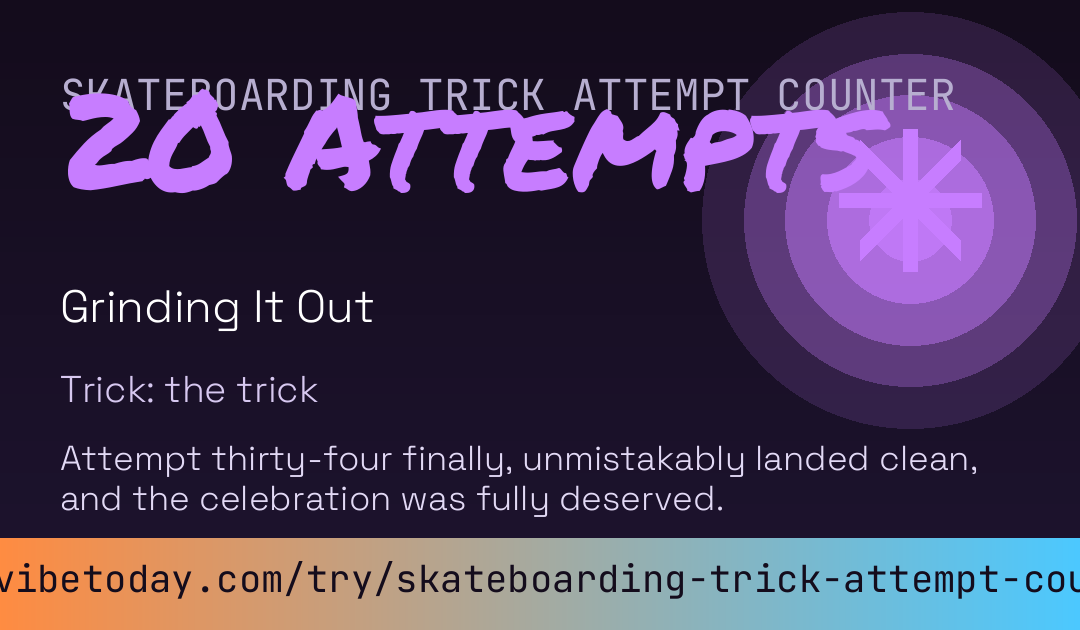 Skateboarding Trick Attempt Counter card