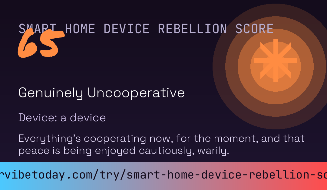 Smart Home Device Rebellion Score card preview