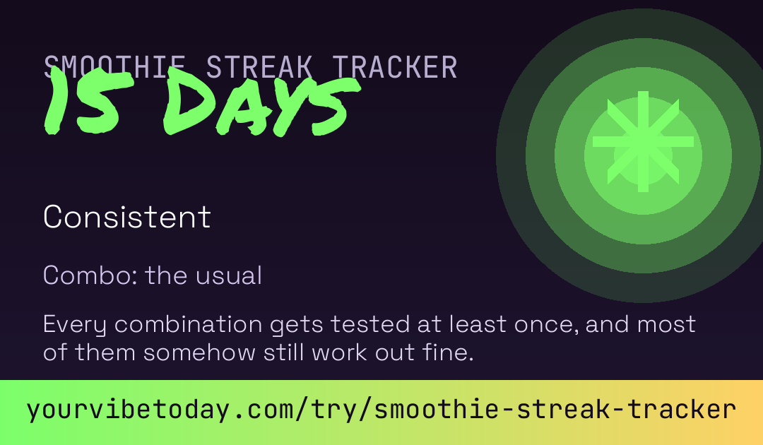 Smoothie Streak Tracker card preview