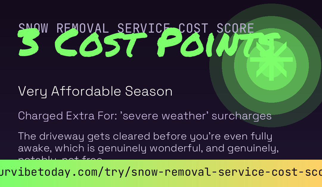Snow Removal Service Cost Score card preview
