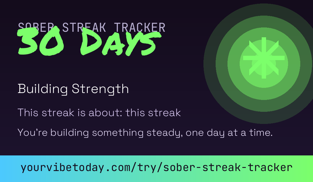 Sober Streak Tracker card