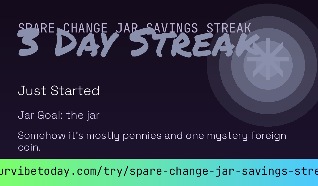 Spare Change Jar Savings Streak card