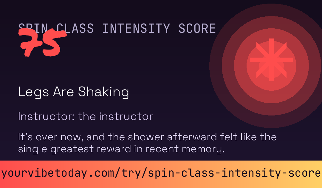 Spin Class Intensity Score card preview