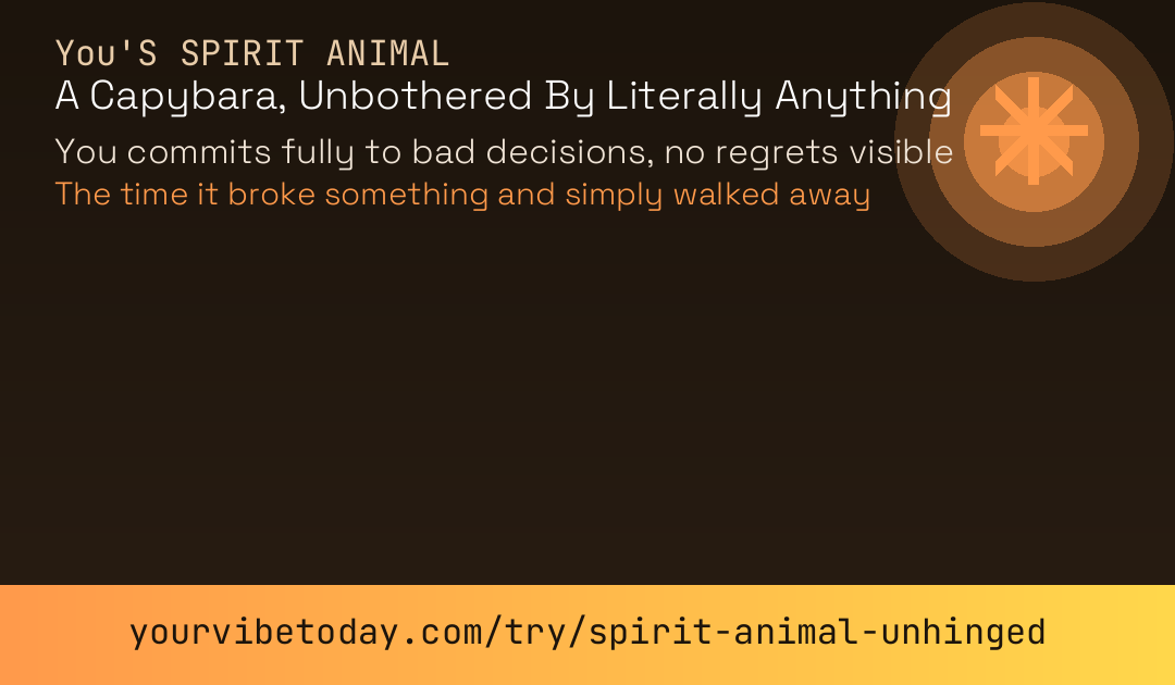 Spirit animal unhinged edition card