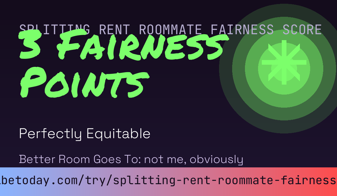 Splitting Rent Roommate Fairness Score card