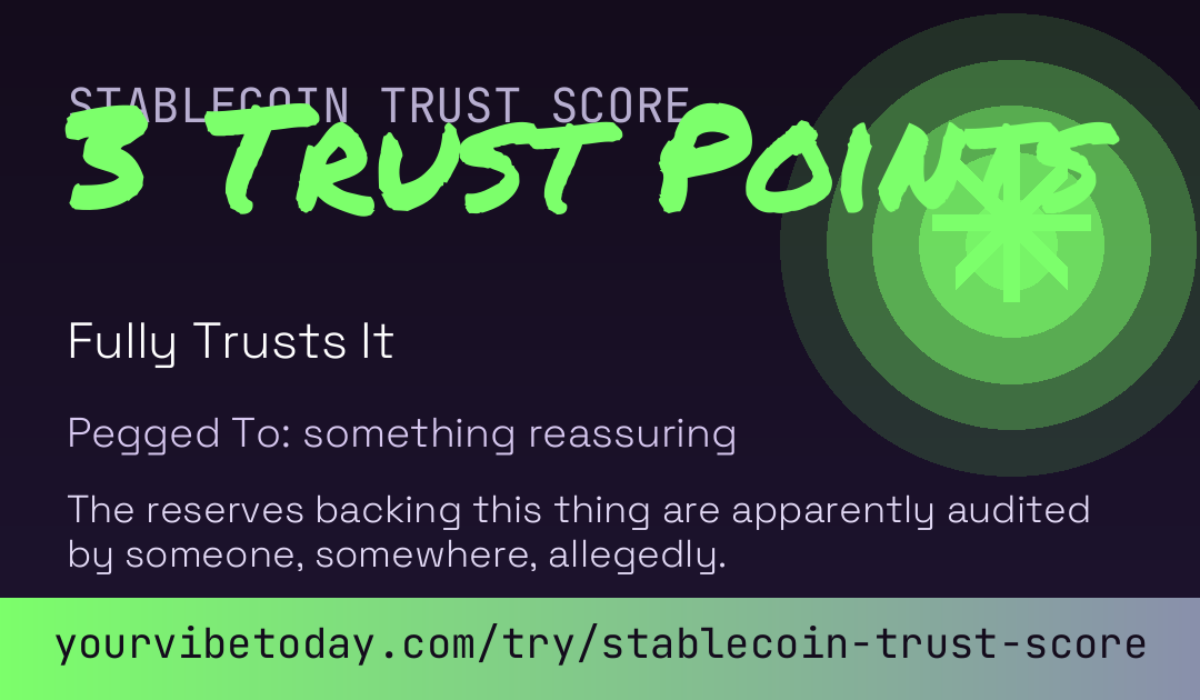 Stablecoin Trust Score card