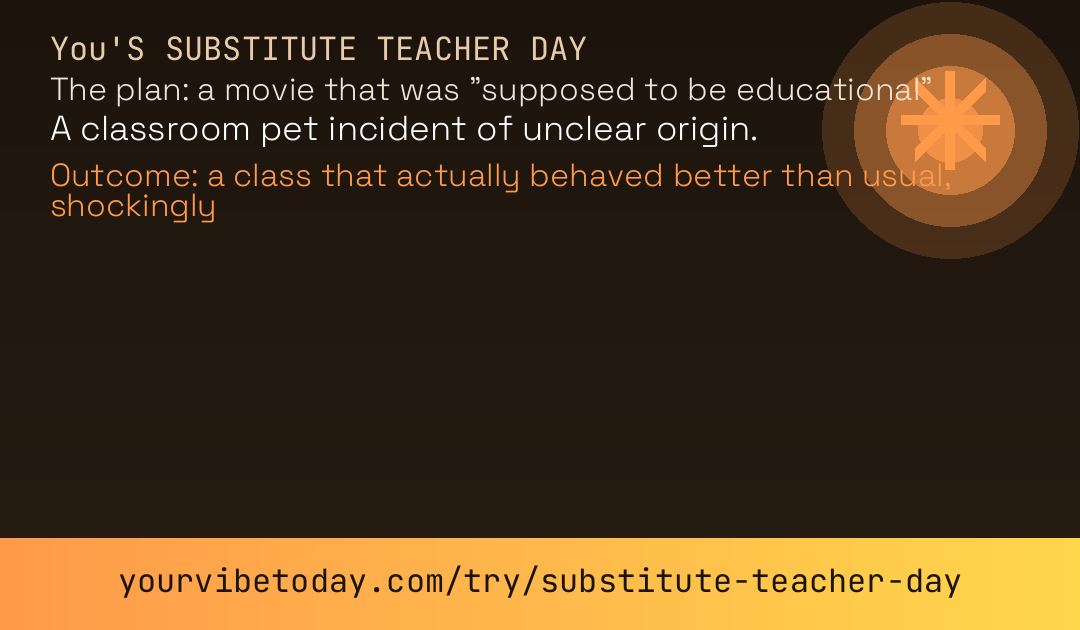 Substitute teacher day card