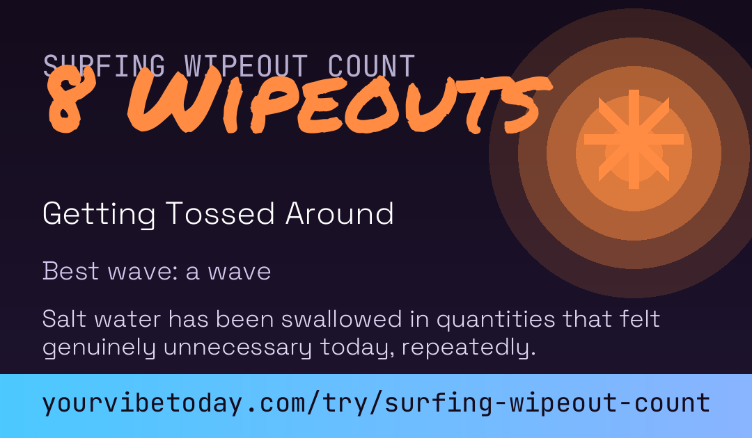 Surfing Wipeout Count card preview