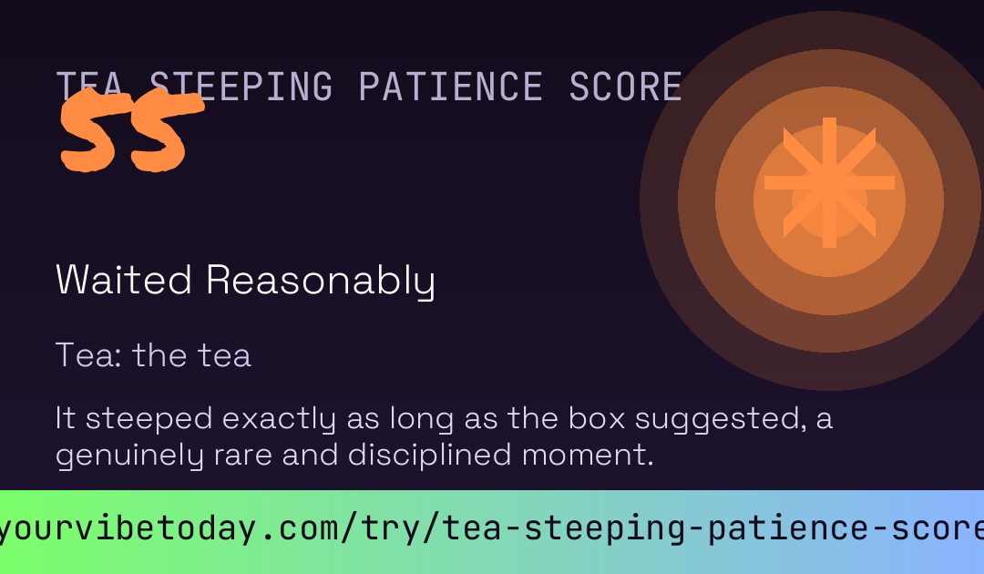 Tea Steeping Patience Score card preview