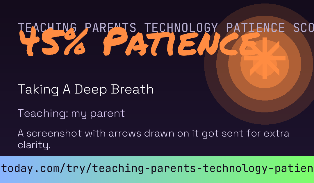 Teaching Parents Technology Patience Score card