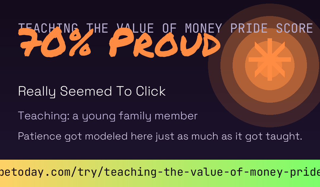 Teaching The Value Of Money Pride Score card